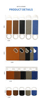 Décapsuleur vierge en cuir PU avec marquage laser Gravure en cuir PU Logo Bar Outils Décapsuleur Porte-clés avec couvercle en cuir de couleur