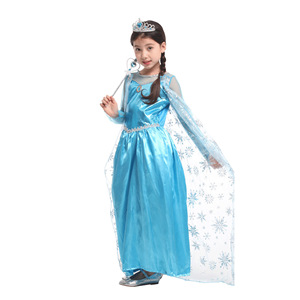 Robe de princesse <span class=keywords><strong>reine</strong></span> <span class=keywords><strong>des</strong></span> neiges pour filles ELSA Anna Belle jupe lumineuse Costume Cosplay de jeu de rôle tenue de fête pour enfants pour robe de noël - Product Image 5
