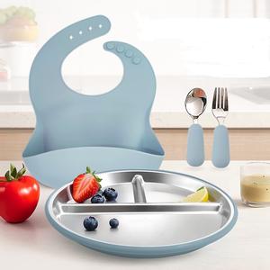 Custom Logo BPA Free Stainless Steel Silicone Suction <b>Baby</b> <b>Feeding</b> Bowl Rice Vegetable Salad Dishwasher Safe Eco-Friendly 9 - Product Image 4