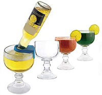 Design créatif Tasse en verre à margarita de grande capacité Verre à bière à eau claire sans fragilité Conception circulaire à pied haut pour le vin