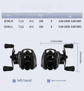 <span class=keywords><strong>Moulinet</strong></span> de pêche baitcasting DC, rapport de transmission 7.11, pour gaucher, lancer longue distance, frein électronique universel, sonore, anti-éclatement de ligne, métal et plastique - Product Image 2