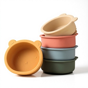 Ensemble de bols et assiettes en silicone de qualité alimentaire antidérapants et <span class=keywords><strong>anti</strong></span>-<span class=keywords><strong>chute</strong></span> en forme d'ours pour bébé - Product Image 1