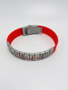 Elegante braccialetto in Silicone con piastra in acciaio inox motivazionale accessorio fascino <span class=keywords><strong>moda</strong></span> previene la perdita - Product Image 4