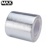 Pita Isolasi Panas Knalpot 5 Meter, Perak, Aluminium Emas, Fiberglass Reflektif, Perekat, Pelindung Panas
