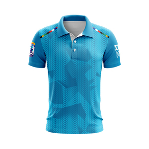 เสื้อโปโลรักบี้สไตล์เรโทรสำหรับผู้ชาย สีครีมขาว แต่งขอบเหลือง สำหรับแฟนคลับทีมชั้นนำ - Product Image 3