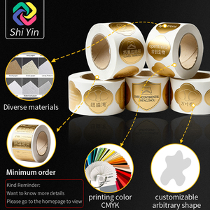 Adesivi Metallici Impermeabili Personalizzati ShiYin, Decalcomanie Adesive Stampate su Misura in Lamina d'Oro e Argento per Prodotti di Lusso - Product Image 5