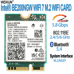 <span class=keywords><strong>New</strong></span> Wifi 7 Intel be200 Card mạng BT 5.4 802.11be Tri ban nhạc 2.4G/5G/6GHz 8774Mbps wifi7 be200ngw M.2 mô hình không dây - Product Image 2