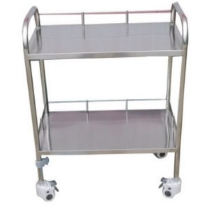 Chariot médical chirurgical Likang à double couche en acier inoxydable, chariot de traitement pour hôpital et salon de beauté - Product Image 1