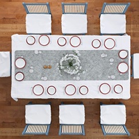 Antidérapant Rectangle en Feutre Résistant à la Chaleur de Table avec 6 Anneaux de Serviette
