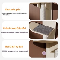 Arbre à chat mural à 4 niveaux avec étagères et griffoir en sisal, gain de place, pour usage quotidien, pack produit