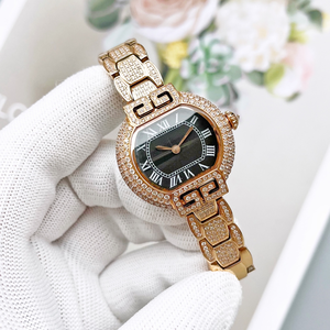 Montre mécanique automatique élégante et tendance, entièrement sertie de diamants, cadran blanc avec chiffres romains - Product Image 6