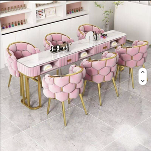 Nuevo Equipo de Manicura Moderno y de Lujo, Mesa de Manicura Doble para Salón de Uñas, Muebles Metálicos para Salón de Belleza - Product Image 5
