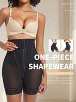 Shorts gainants taille haute en dentelle pour femme, effet ventre plat et rehausseur de fesses, sous-vêtements amincissants