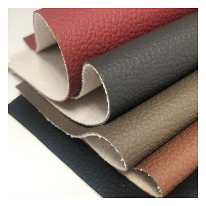 PVC Woven Embossed Leather Fabric with