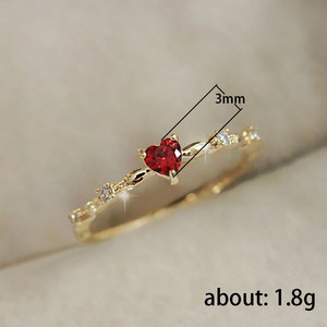 Anello a Forma di Cuore Rosso per Dito Indice da Donna - Product Image 5