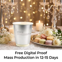 Vaso Metálico Plateado WELPACK; Vaso de Papel con Doble Pared Aislante; Vaso de Café Desechable de Lujo de 8-20 oz para Bodas y Eventos