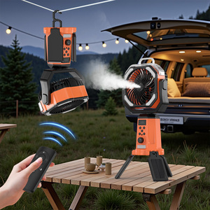 Mới nhất 20000mAh năng lượng mặt trời cắm trại ngoài trời fan hâm mộ Máy tính để bàn làm mát phun Fan đứng USB có thể sạc lại có thể thu vào cắm trại fan hâm mộ với sương mù - Product Image 5