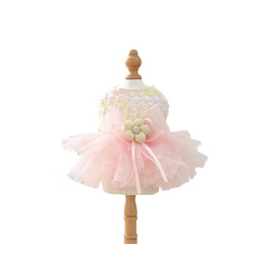 Vestidos para mascotas para perros pequeños y gatos, falda de tul azul, estilo princesa floral, conjunto lindo, material de poliéster para las cuatro estaciones - Product Image 5