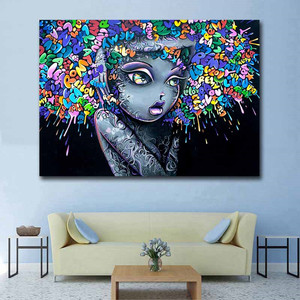 Beauté Fille Toile Peinture <span class=keywords><strong>Art</strong></span> Graffiti Affiche Impression <span class=keywords><strong>Art</strong></span> Décor À La Maison toile abstraite moderne <span class=keywords><strong>art</strong></span> mural - Product Image 2