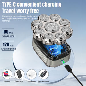 Afeitadora Eléctrica Resuxi 9900 para Hombre, Impermeable IPX6, Cabezal de Afeitado Magnético 9D, Pantalla LCD, Afeitadora Rotativa, Kit de Aseo para Barba - Product Image 4