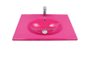 <span class=keywords><strong>Lavabo</strong></span> ovalado integrado moderno Tocador de baño Precio barato Fregadero debajo del montado Escurridor de encimera de material de piedra de vidrio - Product Image 3