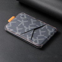 Porte-cartes en cuir PU avec blocage RFID, étui de téléphone multi-fentes, motif lettre, unisexe, organisateur minimaliste de qualité supérieure