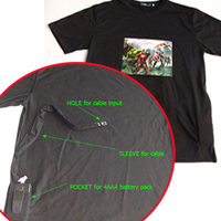 T-shirt LED à commande musicale personnalisé, T-shirt activé par le son, supporte l'éclairage flash, haute qualité, fabriqué en Chine