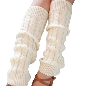جوارب نسائية كورية جديدة للخريف والشتاء فوق الركبة محبوكة بتصميم ملتوي دافئة ونحيفة لحماية الساق - Product Image 5