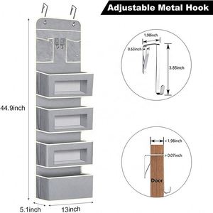 Non-Woven Fabric Hanging Organizer Collapsible 4-Shelf Wall Mount <b>Storage</b> for Clothes Over Door Organizer <b>Storage</b> for Bedroom - Product Image 2