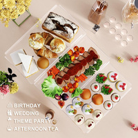 Support de buffet en acrylique à 3 niveaux, présentoir à desserts transparent pour fête, mariage