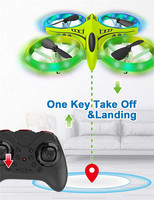 Mini Drone pour enfants avec lumières LED, anti-Crash, One Key, décollage, atterrissage, Flips RC, petits jouets volants, Drones pour débutants
