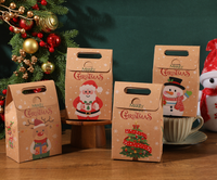 Boîte à friandises pliable en forme de Père Noël, adorable boîte cadeau pour biscuits, pour les enfants, fête de Noël, emballage de collations