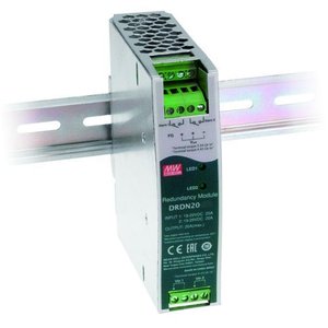 Module de redondance sur rail DIN Mean Well DRDN20, alimentation industrielle à double sortie 20A 24Vdc - Product Image 1