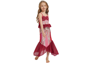 Abito da principessa sirena per bambine, vestito da sirena con stampa di squame scintillanti per bambini da <span class=keywords><strong>3</strong></span> a 10 anni - Product Image 4
