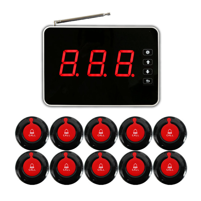 Professional Chinese Restaurant Wireless Pager System LED Guest Service Vibration Calling Waterproof Waiter Call Beeper