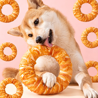 Friandises pour chiens en forme de beignets, de poulet et de canard séchés, résistantes aux morsures, de haute qualité, pour le nettoyage des dents molaires, riches en protéines, sans céréales