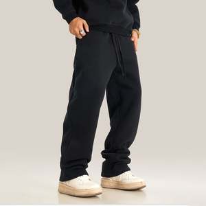Unisex 345G Heavyweight Casual Elastic Waistband Zipper Pockets <b>Jogger</b> for <b>Men</b> Sweatpants <b>Loose</b> Plus Size <b>Men's</b> Sweatpants - Product Image 3