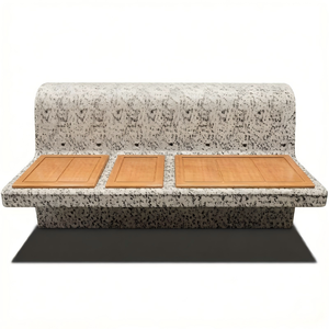 Banc en béton courbé avec assise en bois massif, résistant aux intempéries, pour projets immobiliers commerciaux et urbains - Product Image 3