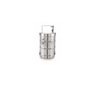 Stainless Steel Bombay <b>Tiffin</b> Multi-Compartment Stackable Lunch <b>Box</b> with Secure Side Locks, Durable Food Grade - Product Image 1
