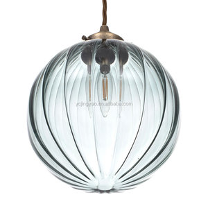 Lámpara colgante de 200mm de diámetro, iluminación verde, pintada, Azul, de color, cubierta de lámpara de sombra - Product Image 1