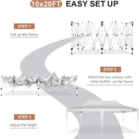 Carpa Plegable de 3x6 m 10x20 pies con Protección UV de Alta Calidad en Azul y Negro de Venta Directa de Fábrica