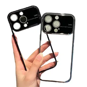 Elektroliz şeffaf telefon iPhone kılıfları 14PRO telefon kapağı akrilik lens yüksek çözünürlüklü sert çanta
