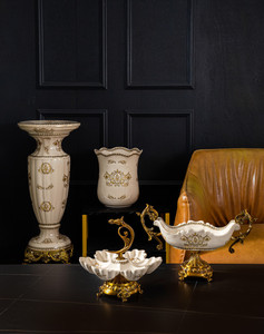 الحرف اليدوية الصينية العتيقة فازة النمط الكلاسيكي الأوروبي الرجعية للمكتب أو المنزل شعار قابل للتخصيص للفنادق - Product Image 3