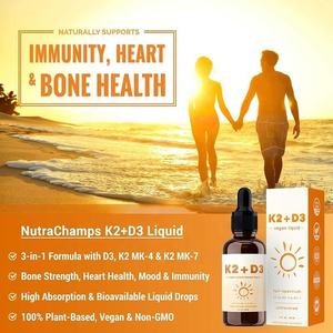 Vegan Vitamin K2+D3 Oral Sıvı Damlalar Bitki Bazlı MK-4 ve MK-<span class=keywords><strong>7</strong></span> Yetişkinler İçin Kemik ve Bağışıklık Sistemi Sağlığı - Product Image 3