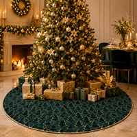 Jupe de sapin de Noël élégante en velours avec passepoil doré 90/120cm, style européen et américain, peluche de luxe pour la décoration de Noël