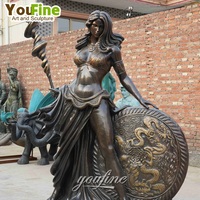 Statue d'Athéna en bronze grandeur nature YouFine, sculpture de déesse grecque pour jardin extérieur, décoration artistique