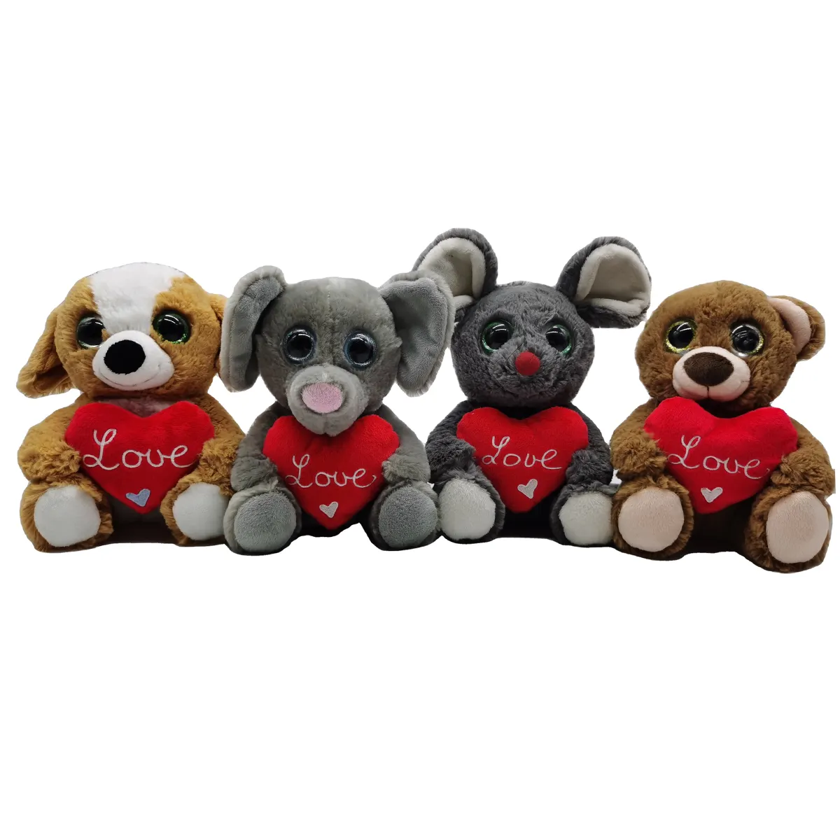 Ventes directes d'usine Saint Valentin Cadeau Ours Tenant Coeur En Peluche Mignon Animal En Peluche Éléphant Chien Jouets