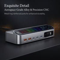 Station de charge de bureau GaN 470W à 6 ports avec écran LCD, chargeur rapide PD QC, hub de charge de bureau USB Type C