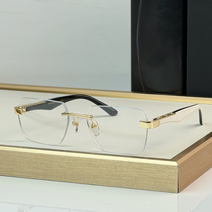 <span class=keywords><strong>Occhiali</strong></span> da <span class=keywords><strong>Vista</strong></span> Senza Montatura <span class=keywords><strong>di</strong></span> Alta Qualità Stile Designer con Cerniera in Metallo Lucidato e Aste in Acetato Premium per Uomo d'Affari - Product Image 2