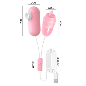 Flirting Egg Sucking Tongue Licking Double Jumping Egg USB Charging <b>Masturbator</b> Female Adult Sexual Equipment - Product Image 3